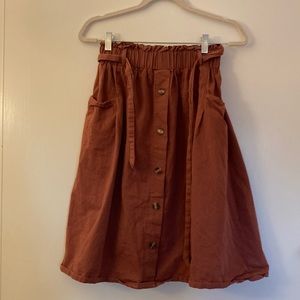 Sadie & Love button up terracotta skirt